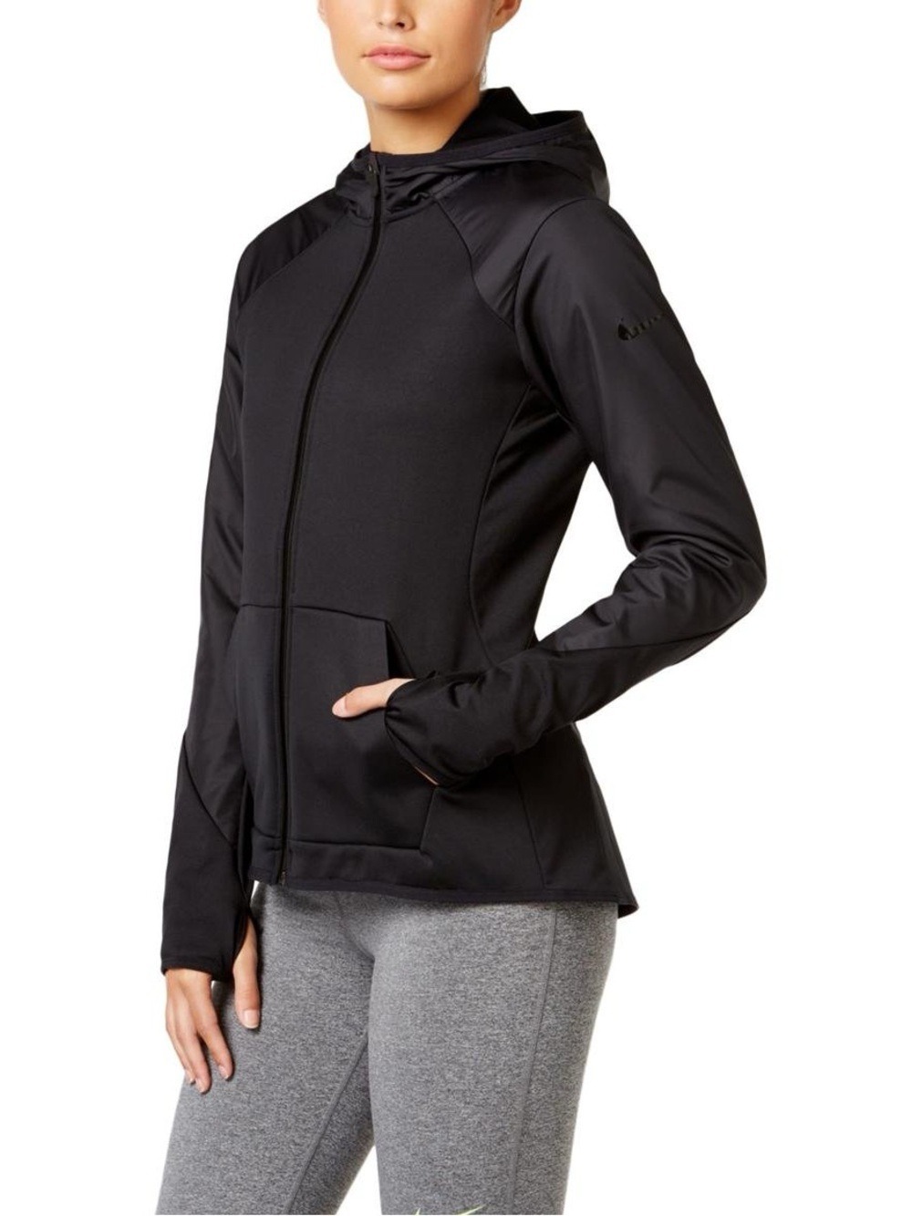 Nike Dri-Fit Black Hooded Training Jacket, size XS